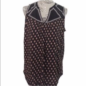 𝅺nine 1 Eight Black/Brown Sleeveless Top M